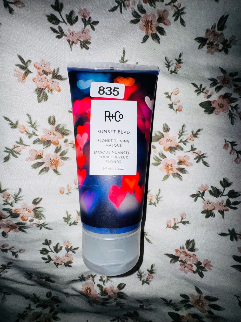 R+Co Sunset BLVD Blonde Toning Masque — Blue with Pink Hearts- MSRP $42- NEW